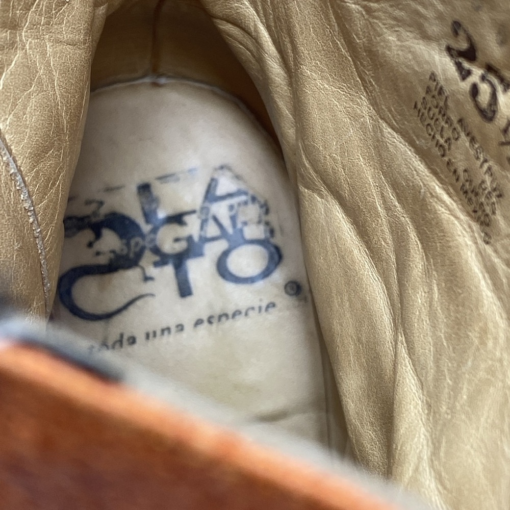 Lagarto Orange Yellow Embroidered Leather Point Toe Heeled Boots - Picture 11 of 12